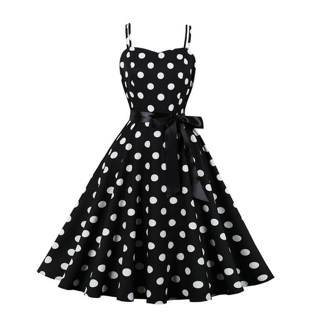 Robe Sans Manches à Pois pour Filles, Printemps Été, Robes d'Été Décontractées