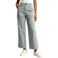 thumbnail image 2 of Women's Solid Casual Pants, High Waist Straight Wide Leg Trousers, Soft Polyester Long Pants with Pockets for Business Work Outdoor | UKHCCC,Gray L, 2 of 9