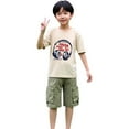 thumbnail image 3 of Kids Boys' Shorts Elastic Waist Drawstring Pull-On Summer Clothes Boy Toddler Biker Shorts 4-5 Years, 3 of 5