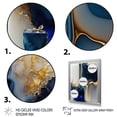 thumbnail image 3 of Designart Abstract Geode Gold And Blue Marble Shape I Canvas Wall Art, 3 of 5