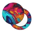 thumbnail image 2 of Lsque Colorful Abstract Swirls Pattern Round Bar chair cushion covers Velvet Fabric Premium Comfort Protects from Scratches and Stains for 14-17 Inch Chair-14 inch, 2 of 7