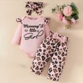 thumbnail image 2 of NOLDARES Newborn Baby Girl Clothes Long Sleeve Ruffle Romper Flared Pants Headband Set Fall Winter Outfits 3Pcs,Pink,0-3 M, 2 of 7