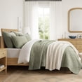thumbnail image 6 of EVERGRACE 100% Cotton Paisley Quilt Set, King Size 3 Piece Set – Prewashed Lightweight Bedspread with 2 Shams, Soft & Breathable Matelasse Coverlet for All-Season Comfort, Light Sage Green, 6 of 8