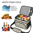 thumbnail image 5 of Lunch Box Pioneer Flower Floral Print Pattern Insulated Lunch Bag for Women Men,Medium Leakproof Lunchbox Cooler Bag Adjustable Strap,10 X 6.7 X 8 Inches, 5 of 6