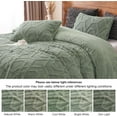 thumbnail image 5 of Warm Sherpa Fleece King Comforter Set, 3D Tufted Fluffy Sage Green Bedding for Winter, Soft 2 Pieces Shaggy Bed Set, 1 Comforter (104"x90") and 2 Pillowcases (20"x36"), 5 of 13