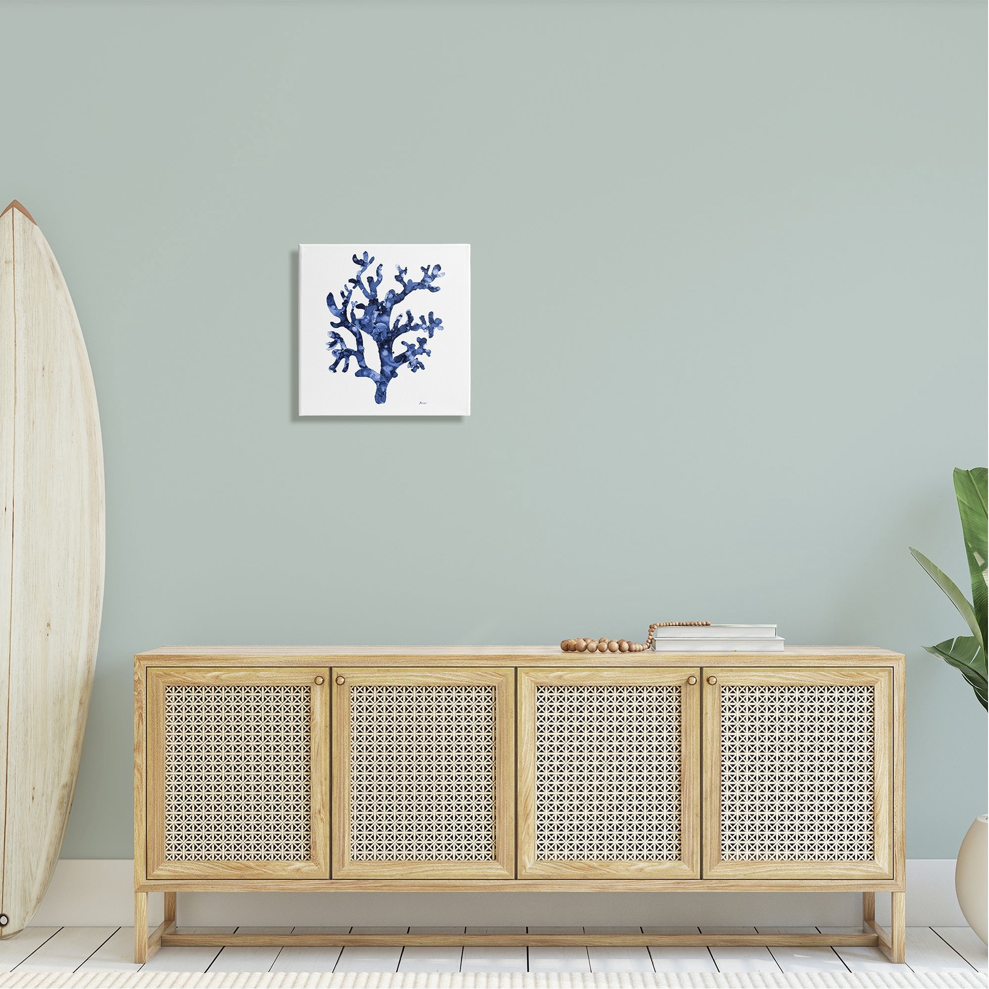 Stupell Industries Ocean Coral Plant Sea Life Blue Pattern Painting Gallery Wrapped Canvas Print Wall Art, Design by Patti Mann