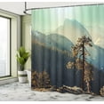 thumbnail image 5 of Ambesonne American Shower Curtain, Misty Morning Yosemite, 69"Wx75"L, Teal Brown, 5 of 5