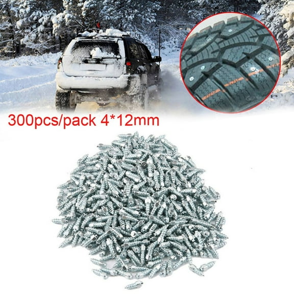 300Pcs Winter 12Mm Wheel Lugs Snow Screw Tire Studs Anti Skid Anti-Slip Chains Spikes For Car Truck Suv Motorcycle