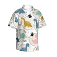 thumbnail image 2 of Easygdp Cute Dinosaurs Men's Hawaiian Shirts Print Lapel Short Sleeve for Beach, vacation, party, casual occasions - Small, 2 of 9