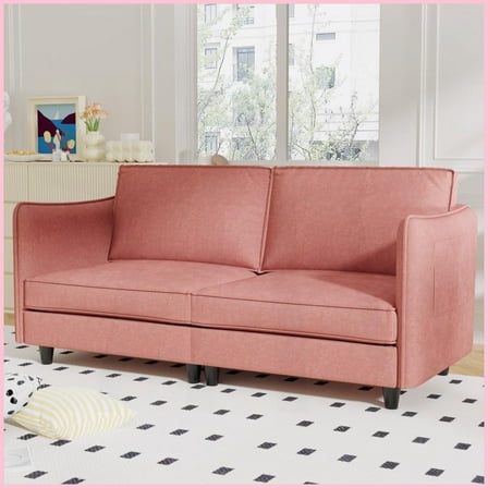 74.27'' Mid Century Modern Loveseat Sofa - 2 Seater with Breathable Fabric & Pocket Springs for Small Spaces, Apartment, Bedroom