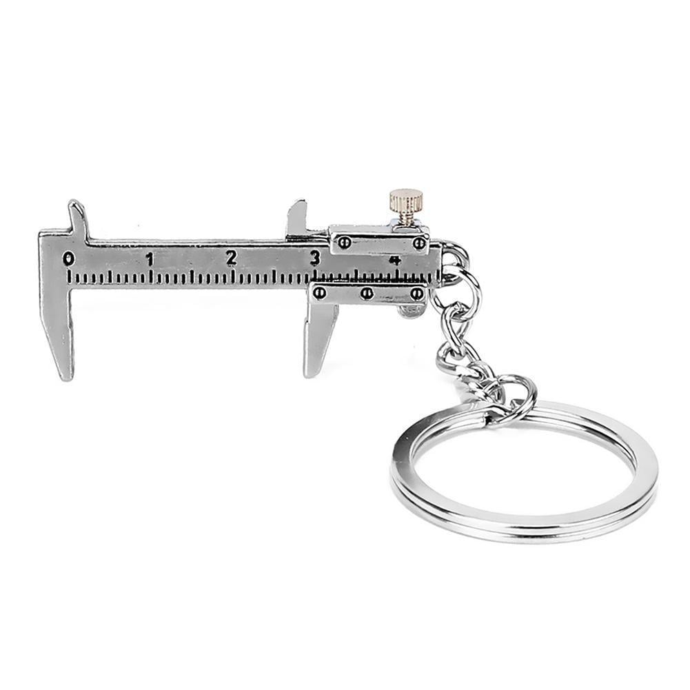 Mini Vernier Caliper Pendant Keyring Slider Slides Chain Key Useful