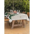 thumbnail image 2 of Outdoor Tablecloth with Umbrella Hole and Zipper, Merry Christmas Rectangle Table Cloth 60x102 Inch Waterproof Tablecloth, Winter Pine Tree Gold White Snowflakes Picnic Table Cover for Patio Camping, 2 of 7