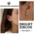 thumbnail image 4 of Beautlace 925 Sterling Silver Rose Heart Birthstone Earrings,December Birthstone Rose Flower Heart Earrings Studs Jewelry Gifts for Women, 4 of 12