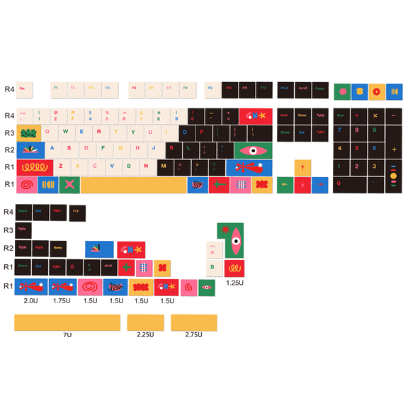 GMK CYL Motif Theme Keycaps Set PBT Cherry Profile Custom Original Handmade Keycaps for Mechanical Keyboard Accessories Gift