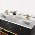 thumbnail image 6 of Wildy 72" Double Bathroom Vanity Set in Black Oak with Grain White Composite Stone Countertop without Mirror, 6 of 8
