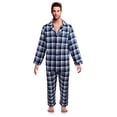 thumbnail image 1 of Classical Sleepwear Men’s 100% Cotton Flannel Pajama Set, Size Small Blue, 1 of 2