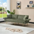 thumbnail image 2 of Glavbiku 79" Corduroy Sofa Bed,Foldable Loveseat with Folding Armrests,Daybed for Living Room,Green, 2 of 14