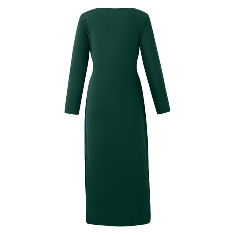 chinese dress ladies Layalina Dark Green Maxi Dress With Long Sleeves main image 1