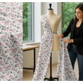 thumbnail image 5 of Soimoi White Cotton Poplin Fabric Flower & Leaves Watercolor Print Sewing Fabric Yard 56 Inch Wide, 5 of 7