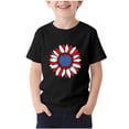 thumbnail image 3 of MKOSPLRT Boys 4th of July T-Shirt, American Flag Print Crew Neck Short Sleeve Patriotic Top for Kids Black 3-4Years, 3 of 6