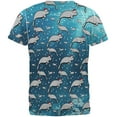 thumbnail image 2 of Christmas Manatee Floaty Potato Pattern All Over Mens T Shirt Multi LG, 2 of 2