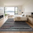 thumbnail image 3 of ODIKA 9'x12' Washable Area Rug Non-Shedding, Easy Care Door Abstract Spotted Bold Stripe Bands Doormat Striped Flowing Dynamic for Master Suite, California King, Under Bed, 3 of 7
