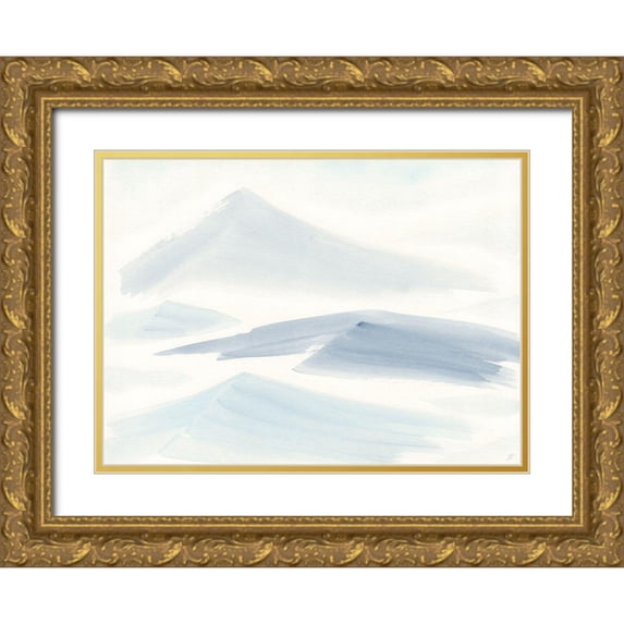 Lee, Judson 18x14 Gold Ornate Wood Framed with Double Matting Museum Art Print Titled - Distant Mountain Solo