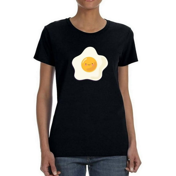 Happy Cute Fried Egg T-Shirt Women -Smartprints Designs, Female Medium