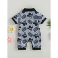 thumbnail image 5 of 0-18M Baby Boys Gentleman Jumpsuits 3M 6M 12M 18M Casual Cow Bull Head Print Short Sleeve Romper for Newborn, 5 of 10