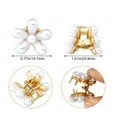 thumbnail image 3 of 10 Pcs Small Mini Pearl Claw Clips with Flower Design, Sweet Artificial Bangs Clips Decorative Hair Accessories for Women Girls, 3 of 6