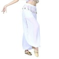thumbnail image 5 of SWSMCLT Women's Dance Costume Lightweight Pants Dance Loose Fit Fringe Metal Bloomers Winter Hippie Belly White Small-Large, 5 of 5