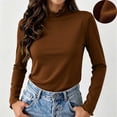thumbnail image 2 of Aezemi Women High Neck Shirts Long Sleeve Lightweight Fashion Comfy Winter Fall Home Outerwear Tees Pullover Trendy Casual Soft All Match Tops XL, 2 of 7