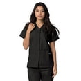 thumbnail image 2 of Adar Universal Women's Scrub Set – Snap Front Scrub Top and Multi Pocket Scrub Pants - 906 - Black - XS, 2 of 7
