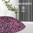 thumbnail image 2 of Rose Red Leopard Pattern Throw Pillow Covers Set of 2 Pillow Cushion Cases Square Pillowcases for Sofa Bedroom Living Room Car, 16 X 16 Inch, 2 of 6