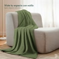 thumbnail image 2 of Dreamlab Manta Ligera con Textura Tipo Waffle – Colcha Suave, Ligera y Transpirable –Estilo Elegante Punto Gofre para Cama o Sofá –Ideal para Todas las Estaciones –Tamaño King Size –Color Verde Seco, 2 of 10