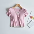 thumbnail image 4 of Nmnitkp Women's Pajamas Summer It Is Light And Breathable With Chest Pads & Short-sleeved T-shirts Tops And 100Cotton Pajamas, 4 of 6