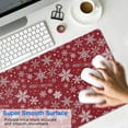 thumbnail image 4 of Long Mouse Pads for Desk,Red Christmas Snowflake Pattern Desk Mats on Top Of Desks, Desk Mouse Pad Extra Large with 3mm Non-Slip Base and Stitched Edge for Gaming,Office,Work,Home 31.5x11.8in, 4 of 5