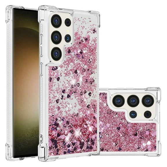 Phone Case for Samsung Galaxy S24 Ultra Cover Sparkle Glitter Floating Liquid Quicksand Shockproof Soft Silicone TPU Bumper Protective Cover for Samsung Galaxy S24 Ultra Case