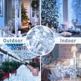 thumbnail image 4 of Christmas Lights Outdoor, 33Ft 100 LED Cool White String Lights, 8 Mode Plug in Waterproof Decor Twinkle Lights for Bedroom Xmas Thanksgiving Wedding Party Garden Yard Tree Decoration, 4 of 9