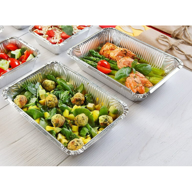 EcoQuality [5 Pack] Heavy Duty Full Size Deep Aluminum Pans Foil Roasting & Steam Table Pan 21x13 inch Deep Chafing Trays for Catering - Disposable Large Pans