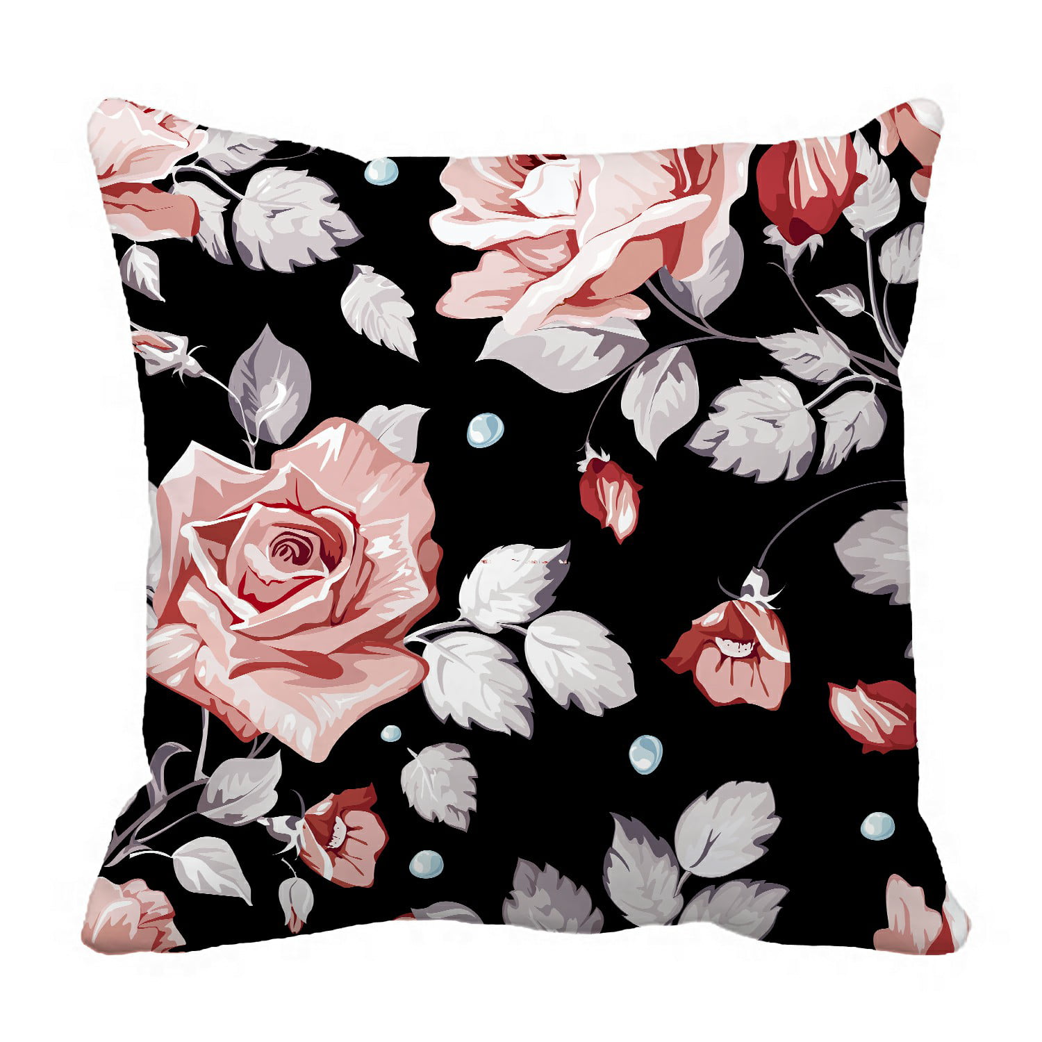 New Pink Plants Floral Velvet Pillow Case Letters Geometric Cushion Cover 2 size 