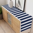 thumbnail image 4 of Navy Blue Stripe Table Runner - 70 Inch Long, Kitchen Dining Table Runner Dresser Scarves, Modern Simple Geometric White Striped Farmhouse Decor for Coffee Tables Wedding Party Banquet, 4 of 8