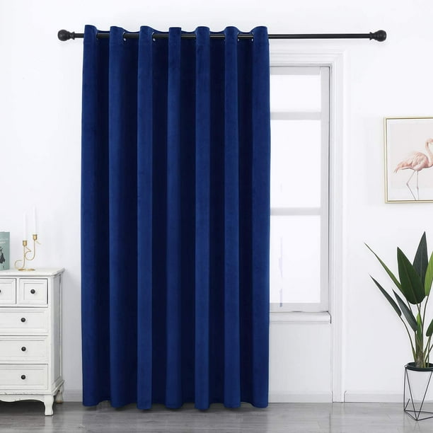 Navy Blue Velvet Curtains 84 Inches Long Sliding Door For Living Room Royal Grommet Heavy Ds Thermal Insulated Bedroom Set Of 1 Panel Com Navy Blue Velvet Curtains 84 Inches, Bright Blue Velvet Curtains
