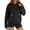 Black, variant on Kawaii Clothes Women's Solid Color Sweatshirt Women's Casual Solid Color Hooded Sweatshirt With Pocket Comfortable Pullover Hoodie For Everyday Wear