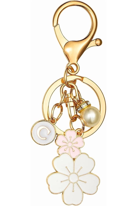 Gold Keychain Initial, Letter Keys, Charm Gifts,for Women with Key Ring, Purse Charms for Handbags