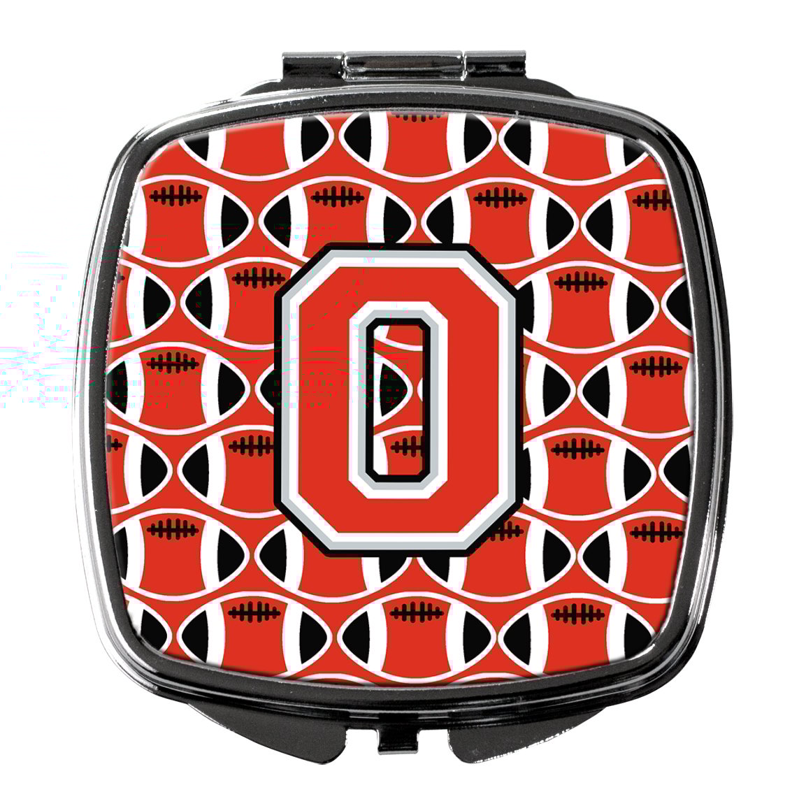 Letter O Football Scarlet and Grey Compact Mirror