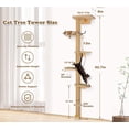 thumbnail image 2 of Floor to Ceiling Cat Tree for Kittens Wall Mounted Cat Wall Shelves with Grey Felt Pads Adjustable Wild Simulation Cat Tower Rotatable Platforms for Climb Scratch and Look, 2 of 9