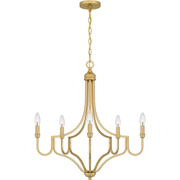 MAB5026LG Quoizel Lighting Mabel - 5 Light Chandelier In Transitional Style-28.5 Inches Tall and 26.25 Inches Wide-Light Gold Finish    -Traditional