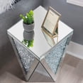 thumbnail image 5 of Pregaspor Silver Mirrored End Table, Crystal Inlay Side Table Accent Table, Small Mirrored Coffee Table for Living Room, Bedroom, Corner, 22" H, 5 of 7
