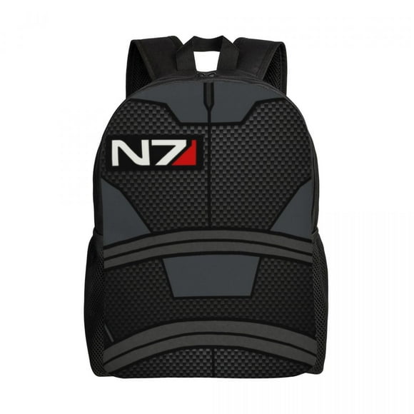 Mass Effect N7 Armor Travel Backpack Men Women School Laptop Bookbag Alliance Military Video College Student Daypack Bags